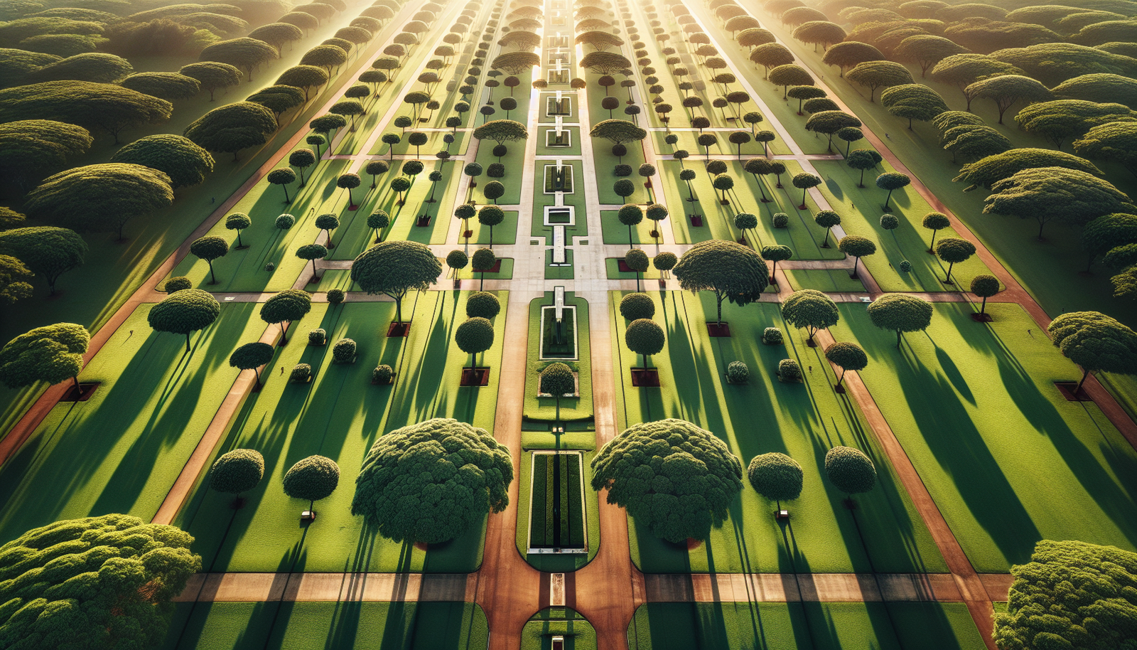 Vista aérea do Cemitério Campo da Esperança na Asa Sul, Brasília, demonstrando a organização local.