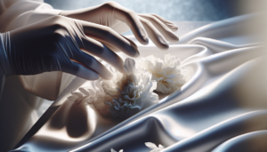 Detalhe de cuidado na preparação e ornamentação funerária na Clínica Catedral em Brasília.